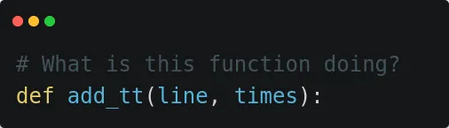 function definition with the comment What is the function doing?