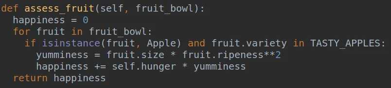 Code example after refactoring