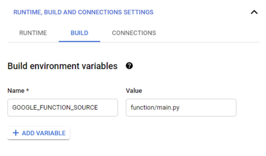 Function Build Variables