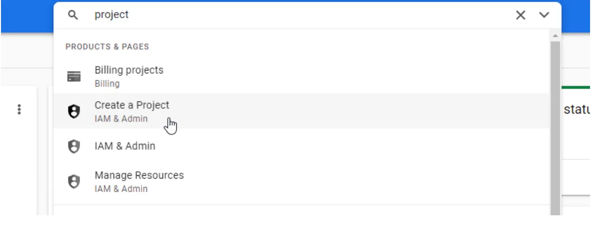 Creating a Google Cloud Project