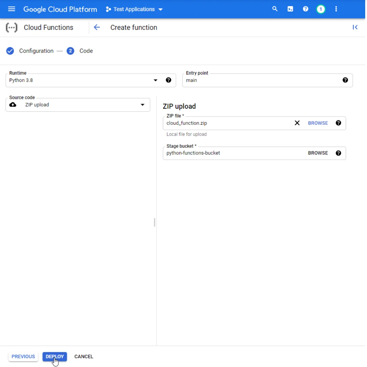 Deploying Your Function