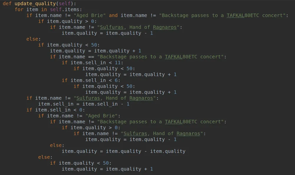 Gilded Rose refactoring kata