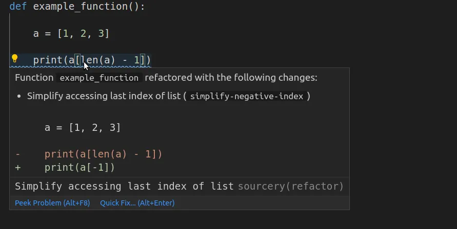 Simplify negative list access