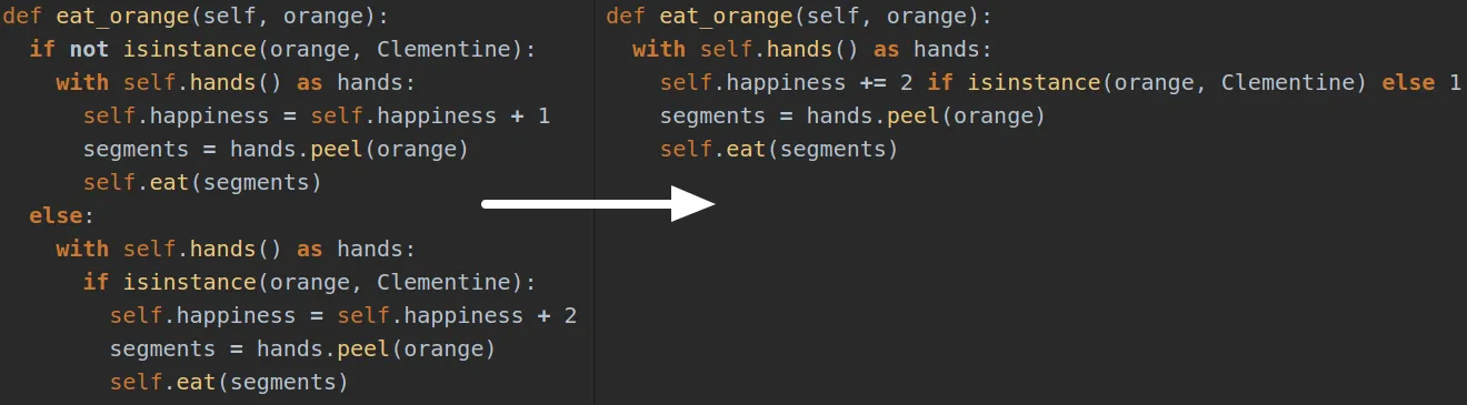 More complex refactoring example