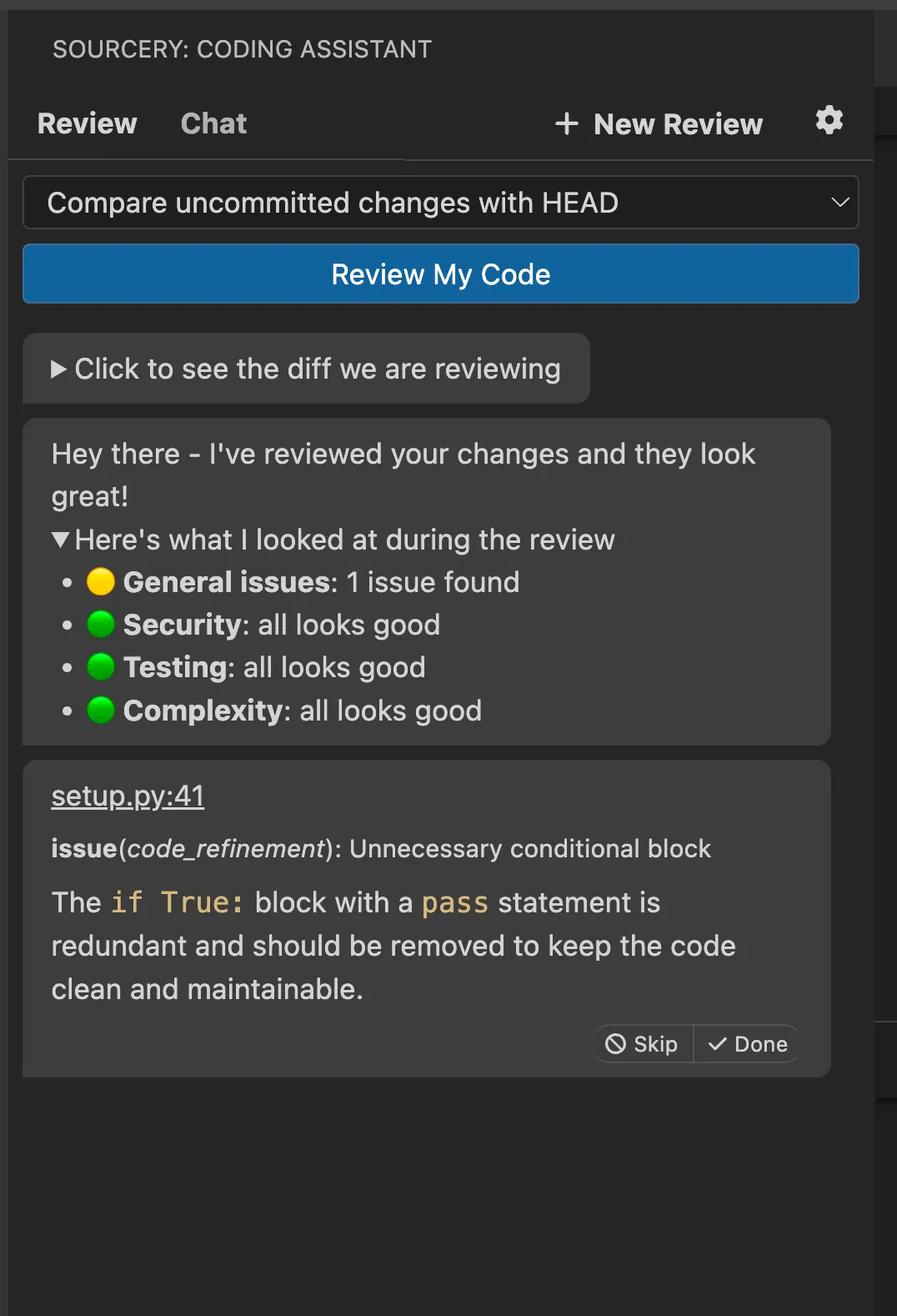 Reviews in your IDE