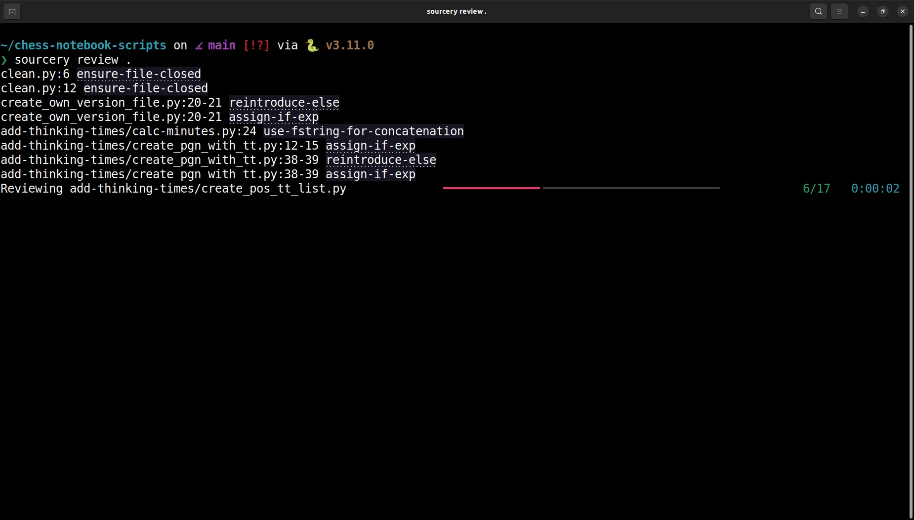 sourcery review in progress