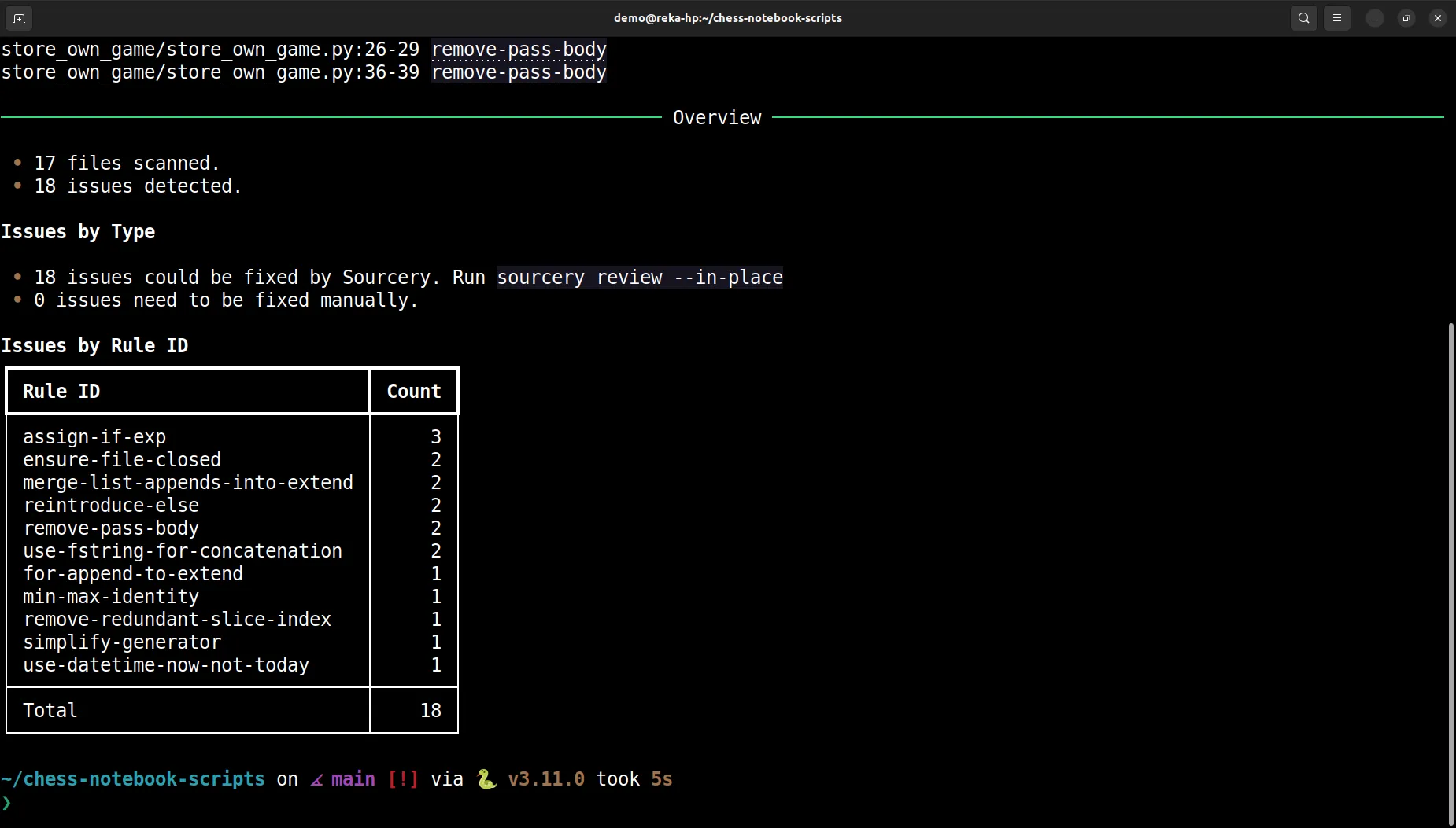sourcery review summary