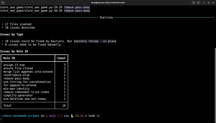 Sourcery review summary