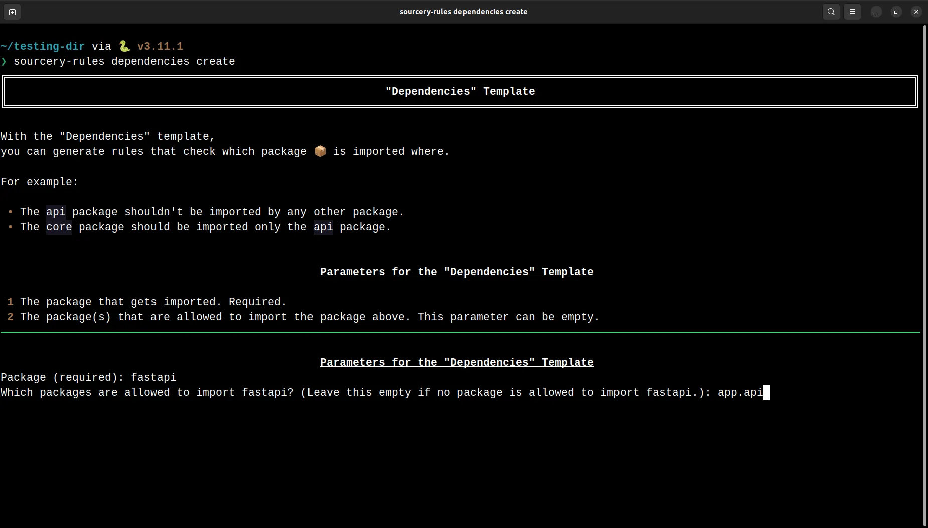 screenshot sourcery-rules dependencies create fastapi and app.api