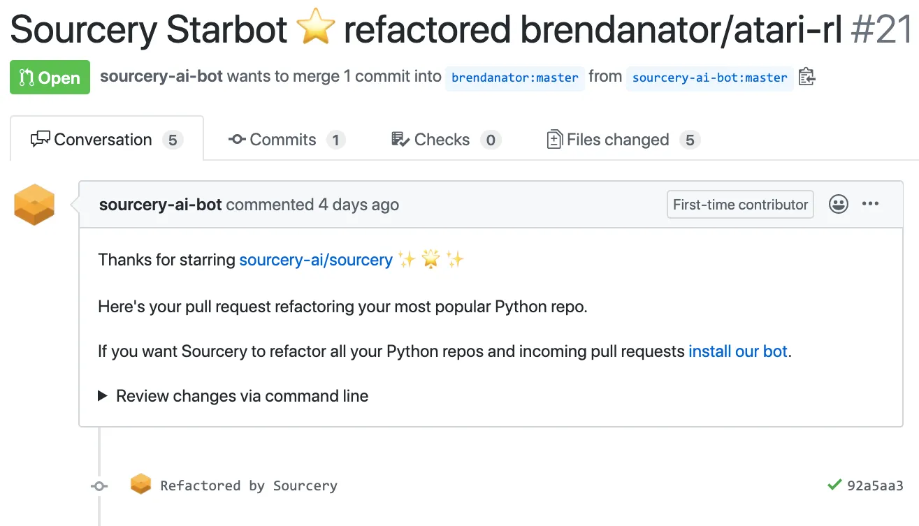 Starbot Pull Request Starbot Pull Request