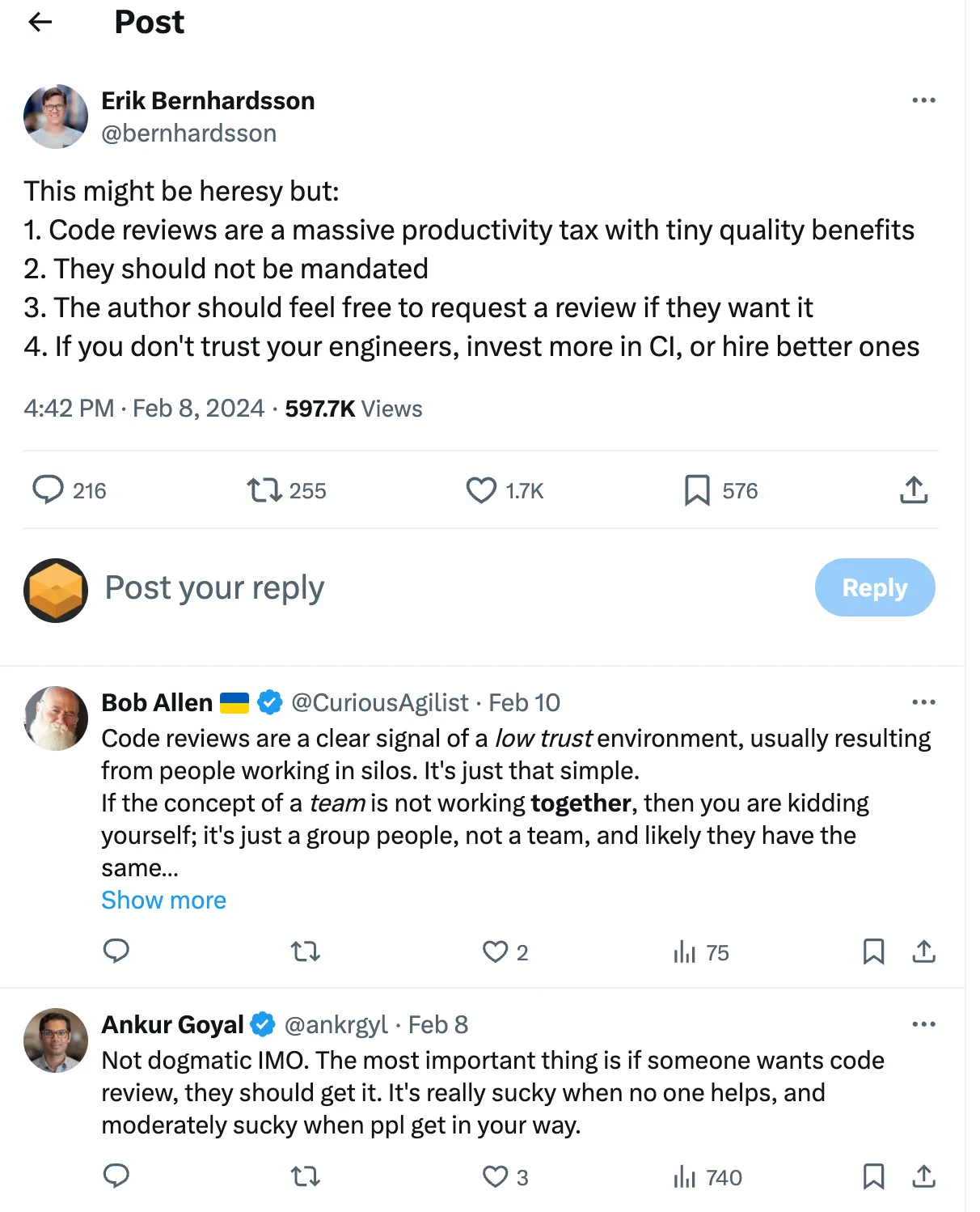 Are reviews worth it Twitter screenshot